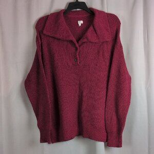 Aerie Maroon Button-Up Sweater